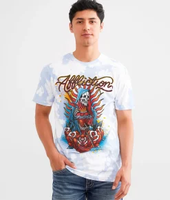 Affliction Sacred Harvest T-Shirt White Multi New