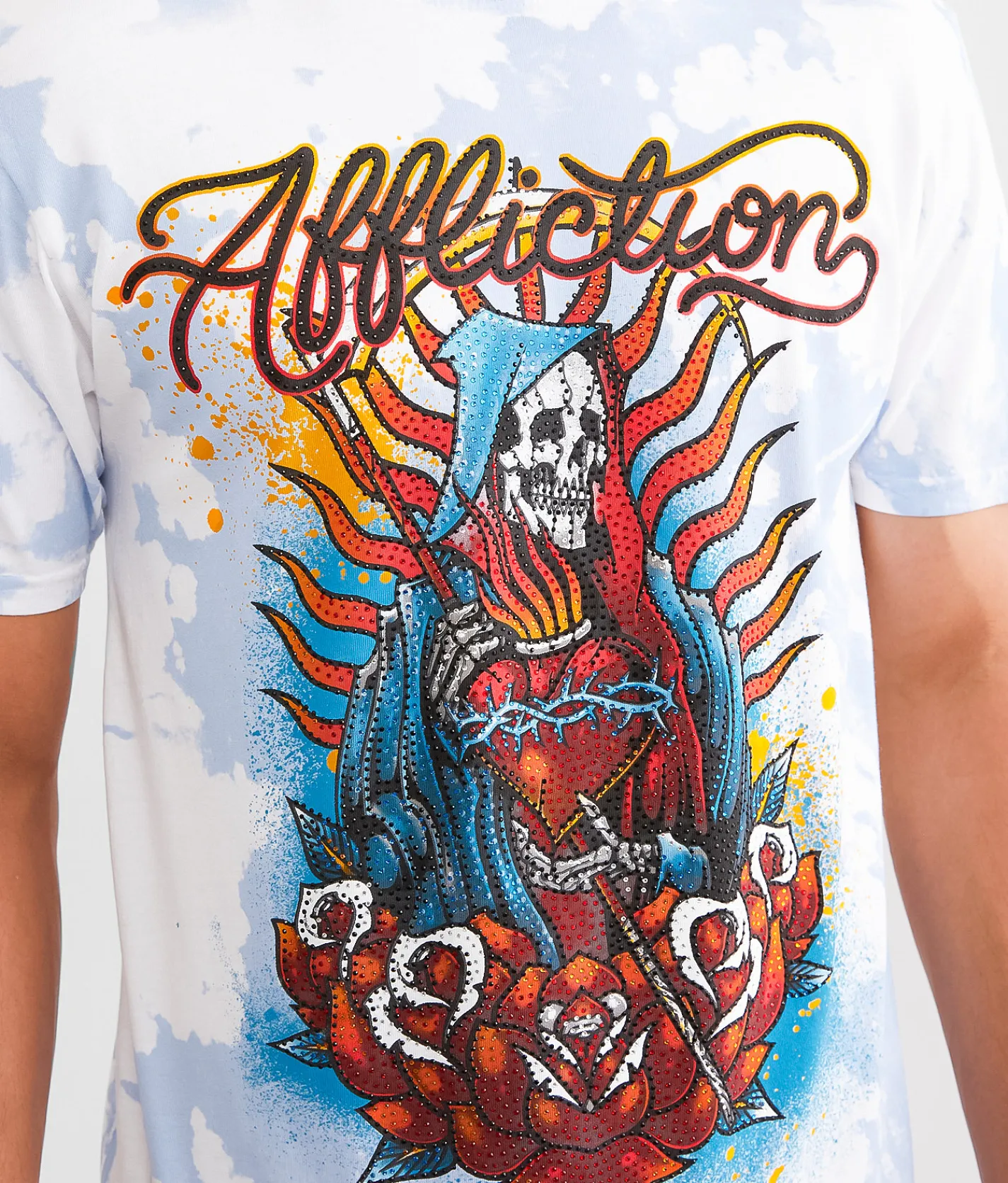 Affliction Sacred Harvest T-Shirt White Multi New