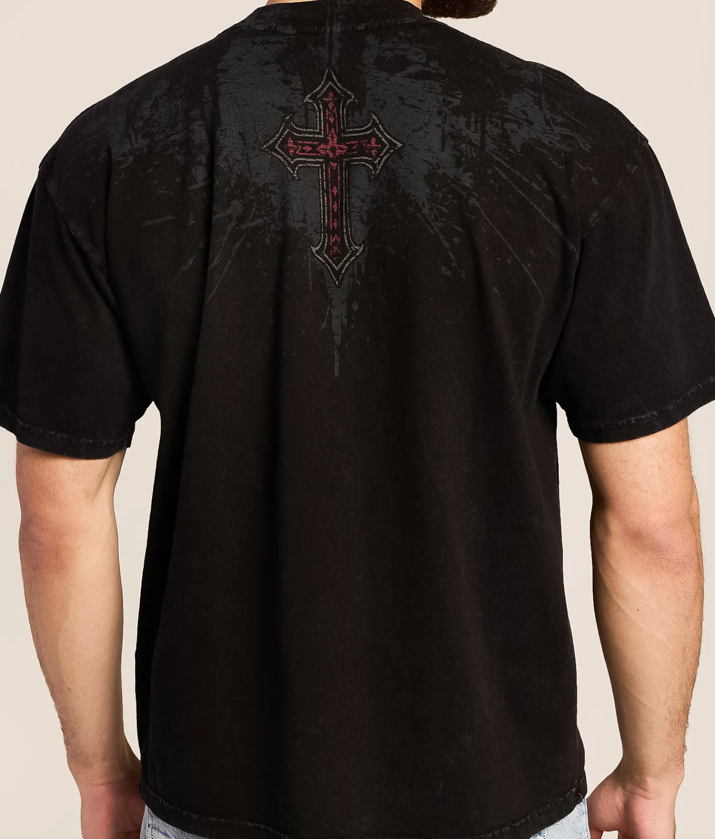 Tops|Graphic T-Shirts | Affliction Sacrifical Bones T-Shirt Black Lava Wash