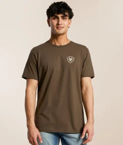 Ariat Saddle Blanket Badge T-Shirt Turkish Coffee Best