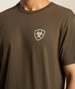 Ariat Saddle Blanket Badge T-Shirt Turkish Coffee Best