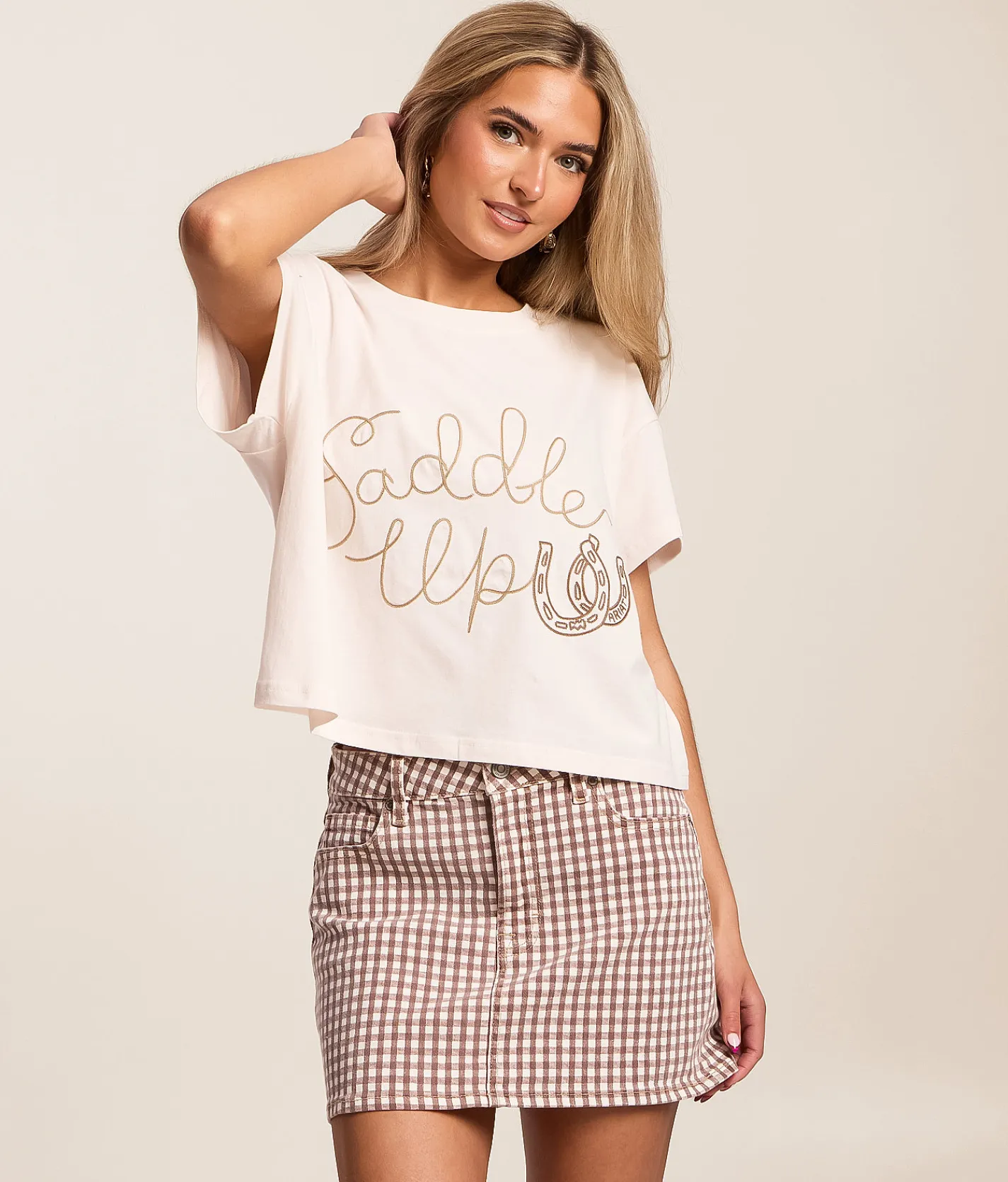 Tops | Ariat Saddle Up T-Shirt Sea Salt