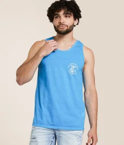 Tops | Tail Chasers Club Sailfish Tank Top Royal Caribe Pigment Dye