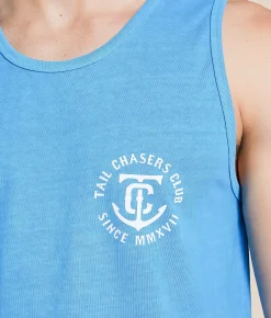 Tops | Tail Chasers Club Sailfish Tank Top Royal Caribe Pigment Dye