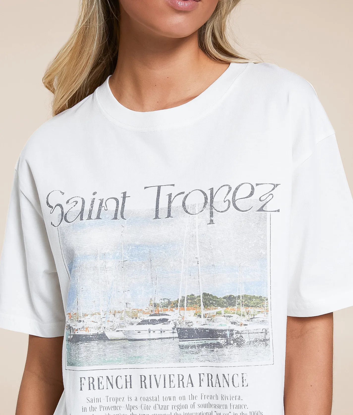 Modish Rebel Saint Tropez Oversized T-Shirt White Sale
