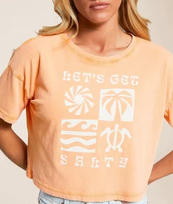 Tops | Salt Life Salty Scene Cropped T-Shirt Grapefruit