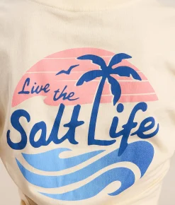 Tops | Salt Life Salty Waves T-Shirt Vanilla Custard