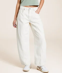 Bottoms | HIDDEN Sammie High Rise Barrel Jean Ecru