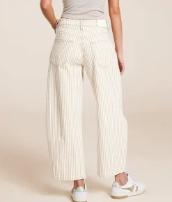 HIDDEN Sammie Striped Barrel Stretch Jean Tan Stripe New