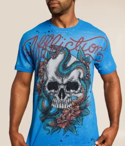 Tops|Graphic T-Shirts | Affliction Sandstorm Venom T-Shirt Snorkel Blue