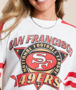 Tops | Junkfood San Francisco 49ers Cropped T-Shirt Vintage White Licorice