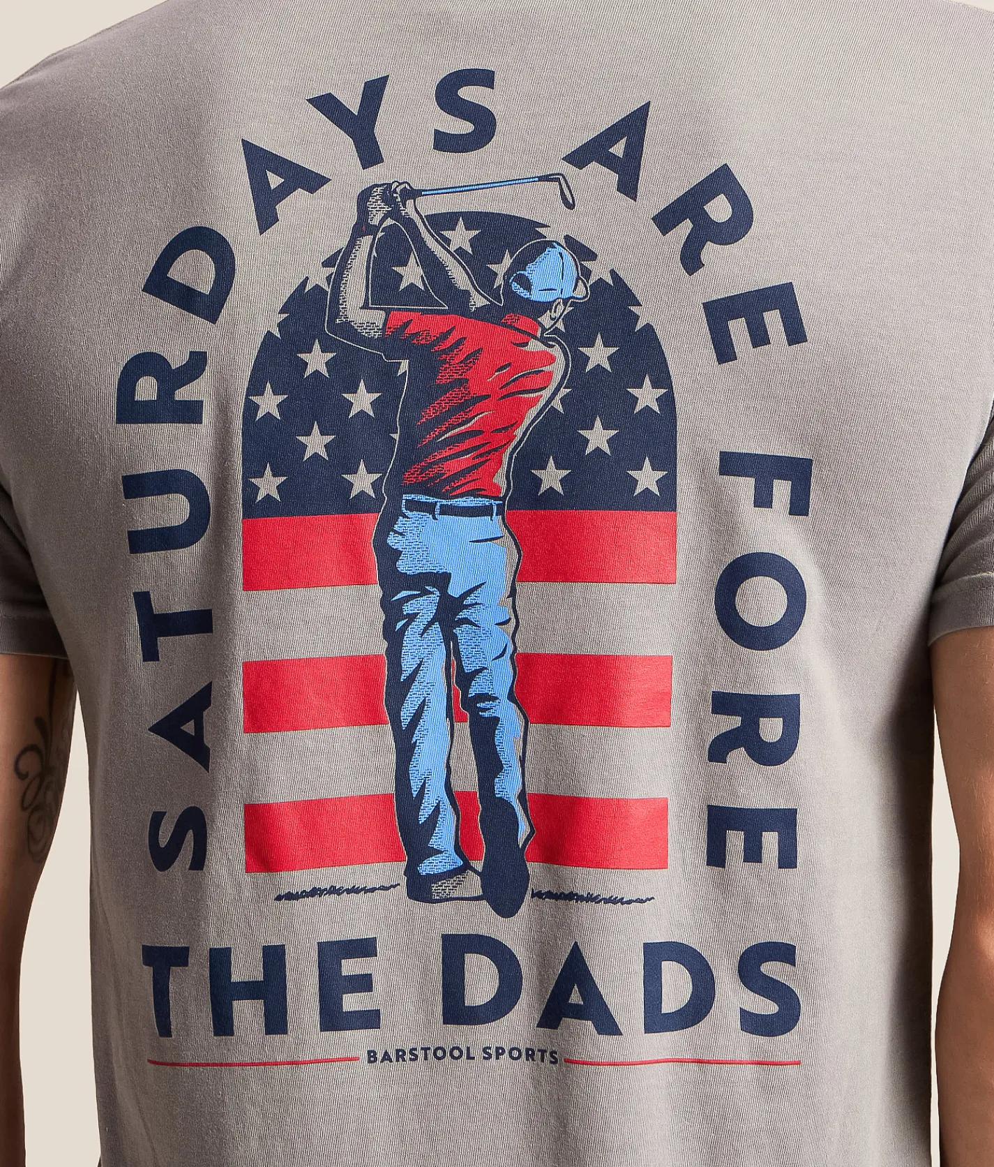 Barstool Sports® Saturdays Are For The Dads USA T-Shirt Grey Online