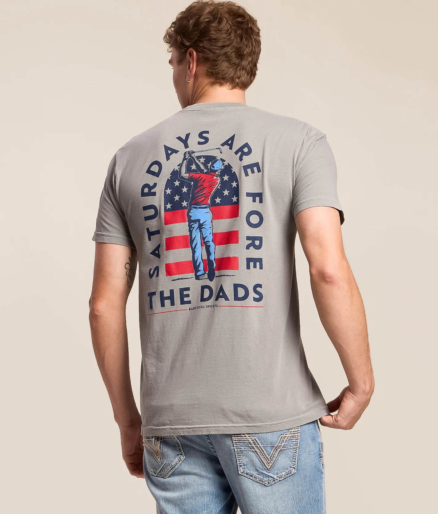 Barstool Sports® Saturdays Are For The Dads USA T-Shirt Grey Online
