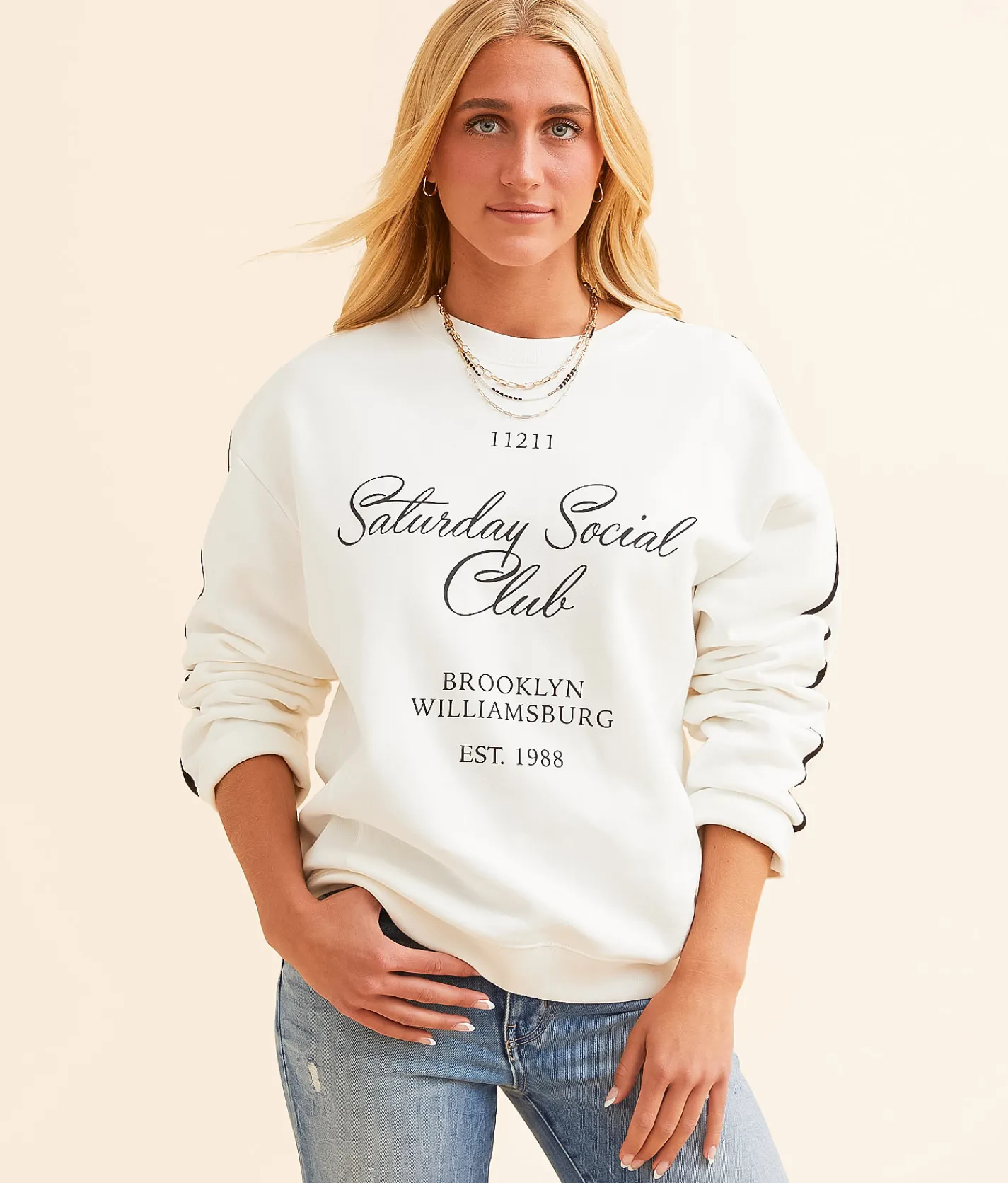 Modish Rebel Saturday Social Pullover White Online