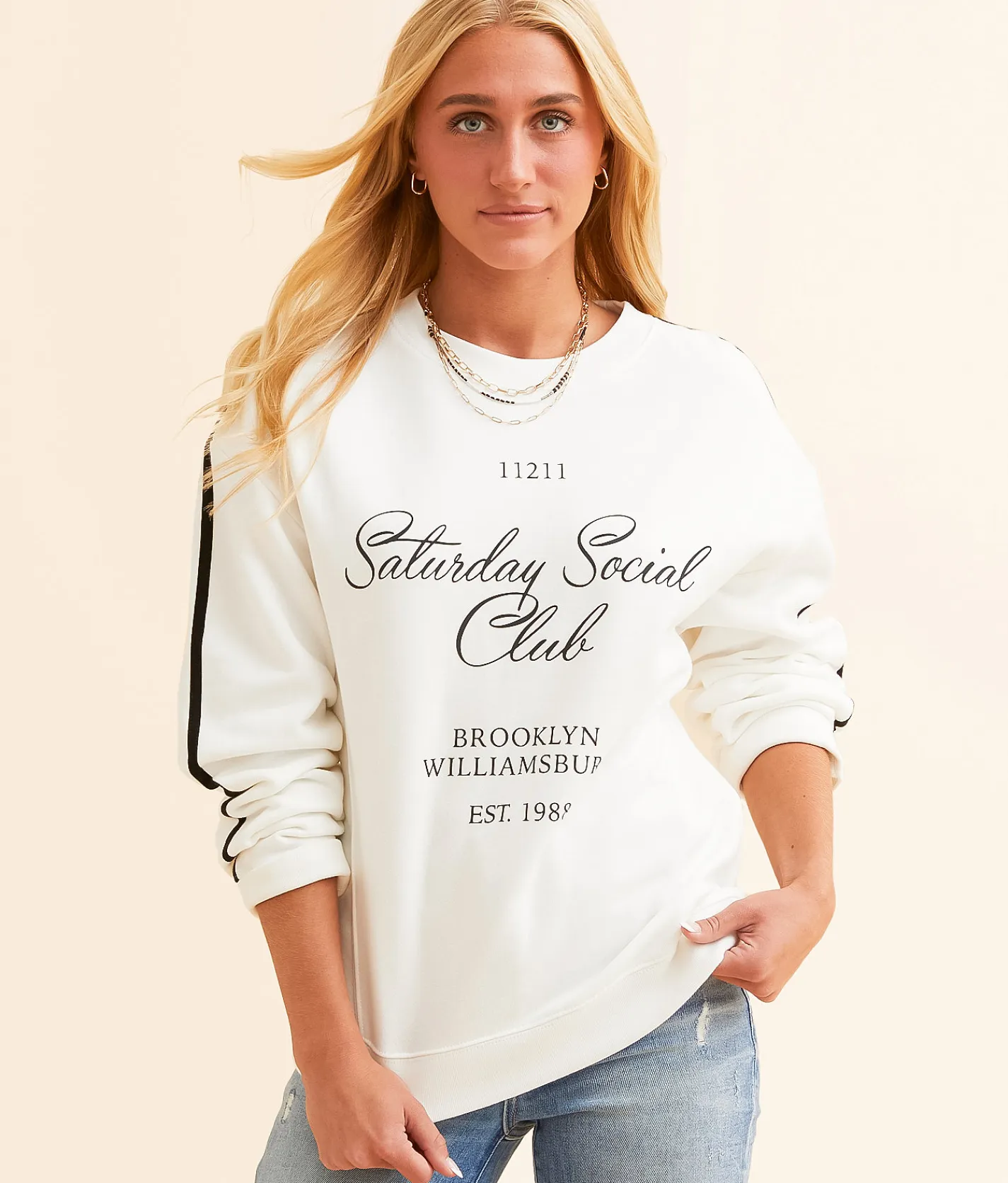 Modish Rebel Saturday Social Pullover White Online