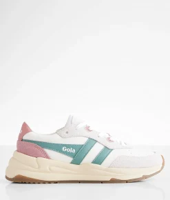 Shoes|Activewear | Gola® Saturn Leather Sneaker White Green Mist Dusty