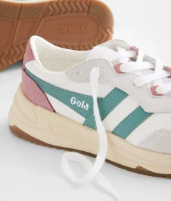 Shoes|Activewear | Gola® Saturn Leather Sneaker White Green Mist Dusty