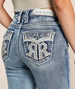 Rock Revival Savannah High Rise Flare Stretch Jean Savannah UF205 Hot