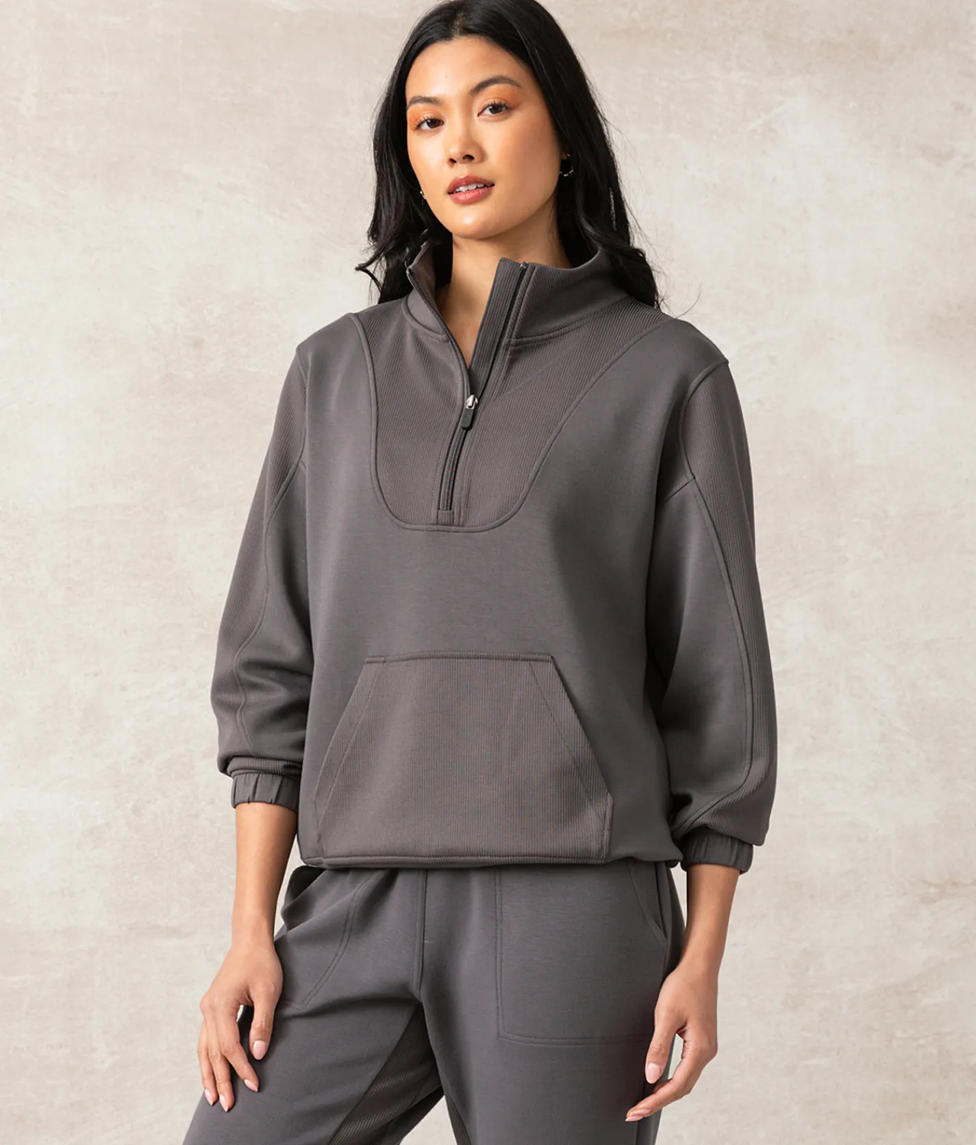 Buckle Black Sawyer Quarter Zip Pullover Charcoal New