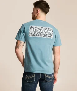 Tops|Graphic T-Shirts | Old Row 80s Camo T-Shirt Ice Blue