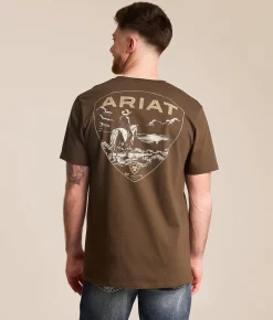 Tops|Graphic T-Shirts | Ariat Scene Patch T-Shirt Turkish Coffee