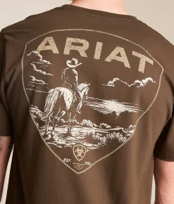 Tops|Graphic T-Shirts | Ariat Scene Patch T-Shirt Turkish Coffee