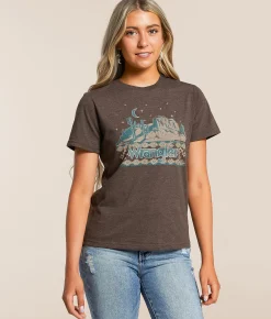 Tops | Wrangler® Scenic T-Shirt Chocolate Brown