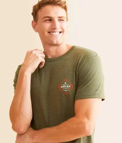 Ariat Scion Badge T-Shirt Military Heather Discount