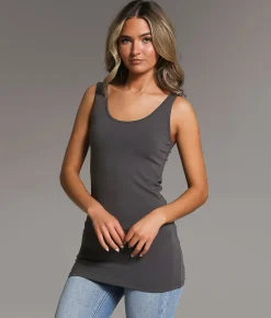 BKE core Scoop Neck Tank Top C Dark Grey Sale