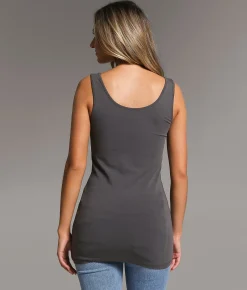 BKE core Scoop Neck Tank Top C Dark Grey Sale