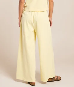 Z Supply Scout Jersey Cropped Wide Leg Pant Lemon Citrus Outlet