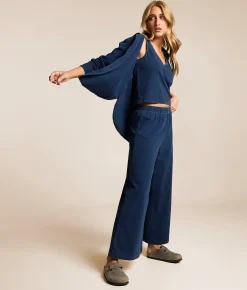 Bottoms | Z Supply Scout Jersey Denim Wide Leg Pant Indigo