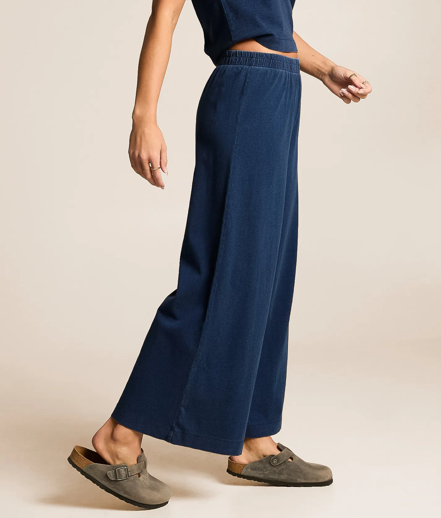 Bottoms | Z Supply Scout Jersey Denim Wide Leg Pant Indigo