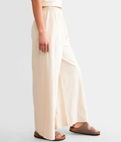 Z Supply Scout Jersey Wide Leg Cropped Pant Sandshell New