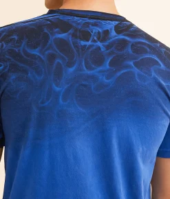Graphic T-Shirts | Affliction Screaming Fire T-Shirt Sapphire Blue Lava Wash