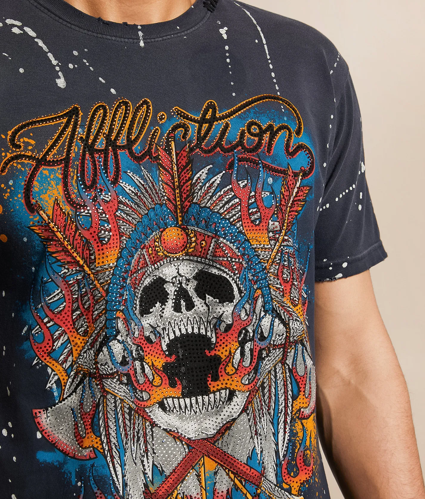 Affliction Screaming Heat T-Shirt Vintage Black Potassium Sale