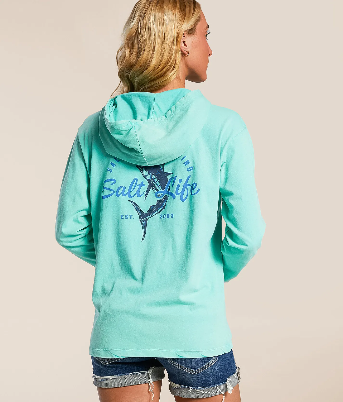 Tops | Salt Life Sea Challender Hoodie Pool Blue
