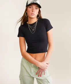 Tops | FITZ + EDDI Seamless Cropped T-Shirt Green Spruce