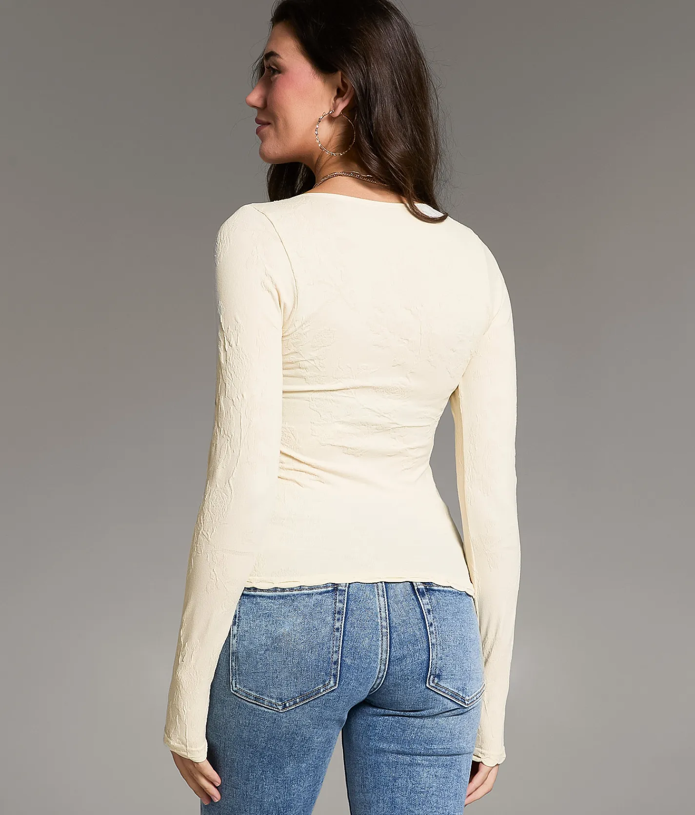 BKE core Seamless Floral Top Birch New