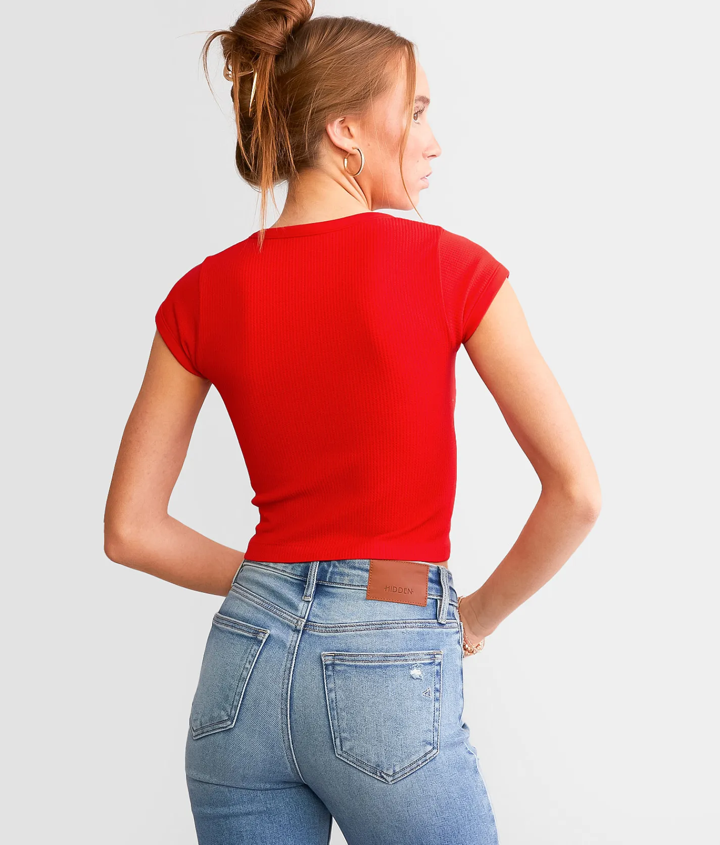 FITZ + EDDI Seamless Lace-Up Top High Risk Red Best