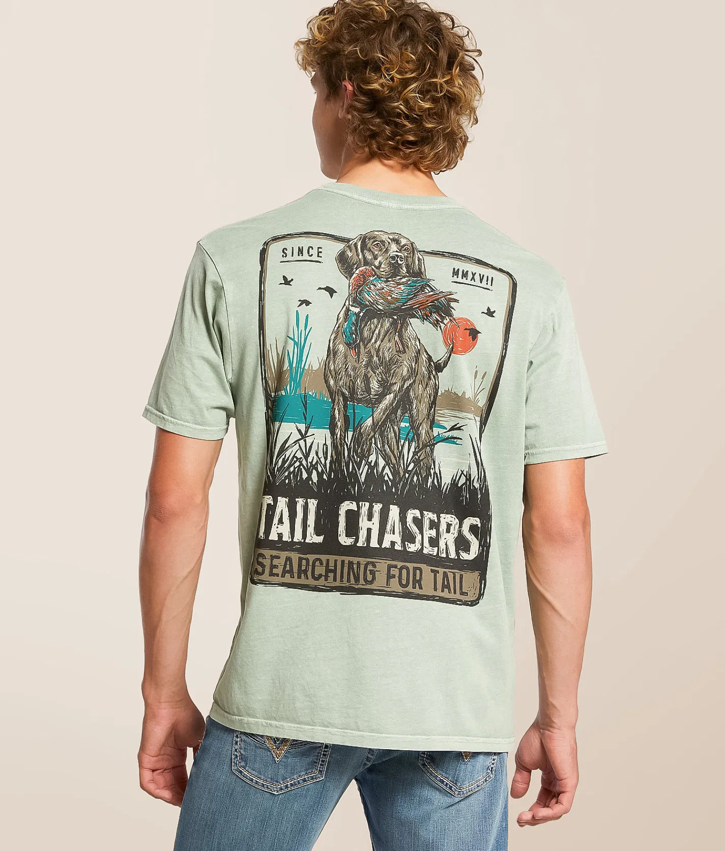 Tail Chasers Club Searching For Tail T-Shirt Bay Pigment Dye New