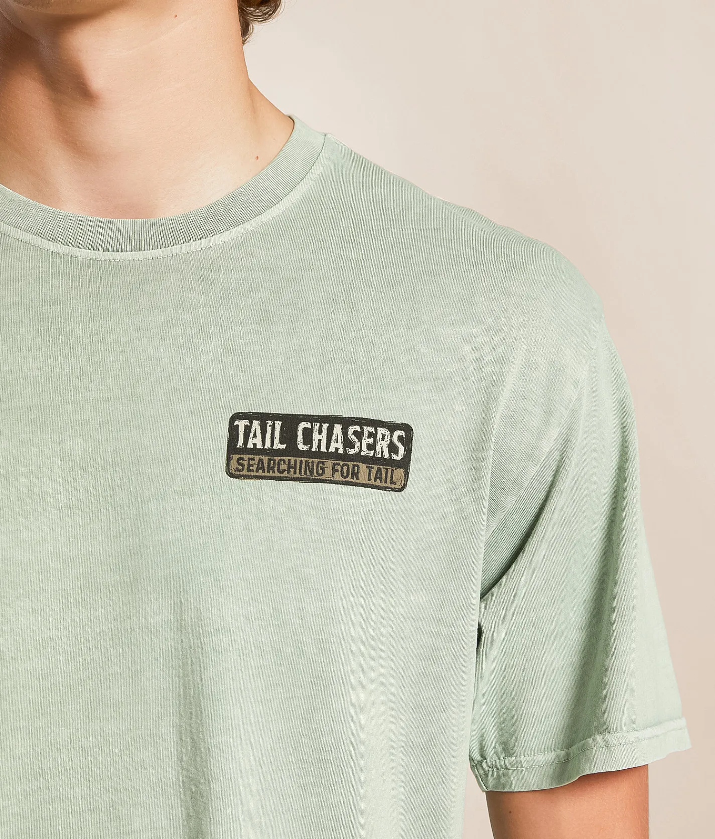 Tail Chasers Club Searching For Tail T-Shirt Bay Pigment Dye New
