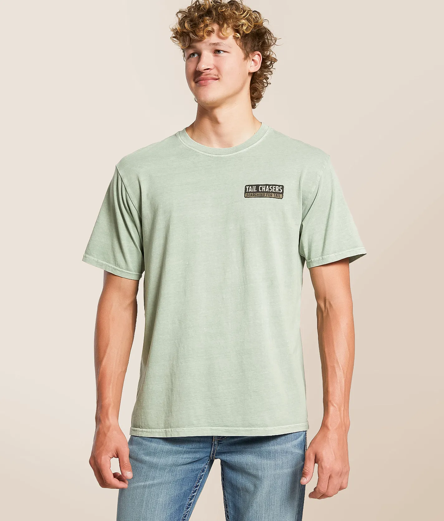Tail Chasers Club Searching For Tail T-Shirt Bay Pigment Dye New