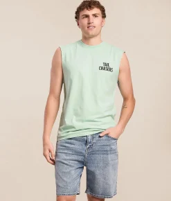 Tail Chasers Club Searching Muscle Tank Top Brook Green Clearance