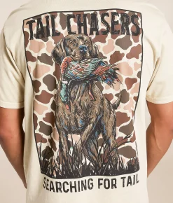 Tops|Graphic T-Shirts | Tail Chasers Club Searching T-Shirt Ivory