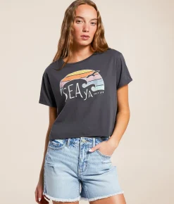 Tops | Salt Life Sea Ya Cropped T-Shirt Ebony