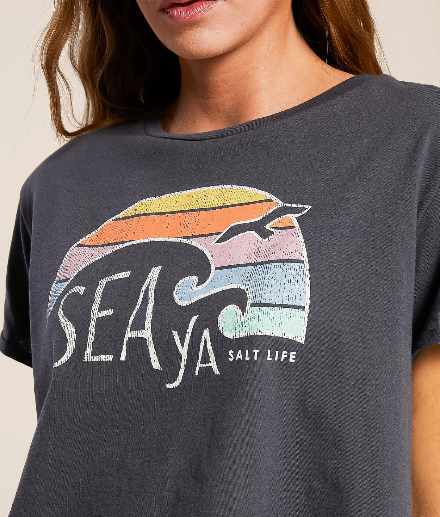 Tops | Salt Life Sea Ya Cropped T-Shirt Ebony