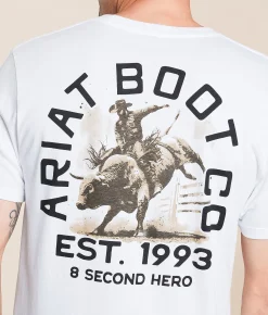 Tops|Graphic T-Shirts | Ariat 8 Second Hero T-Shirt White