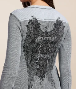 Affliction Secret Garden Reversible Washed Thermal Ashley Blue Lava Wash Sale