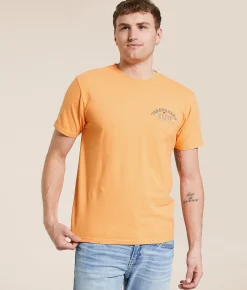Tops|Graphic T-Shirts | Tail Chasers Club Seeker T-Shirt Mock Orange Pigment Dye
